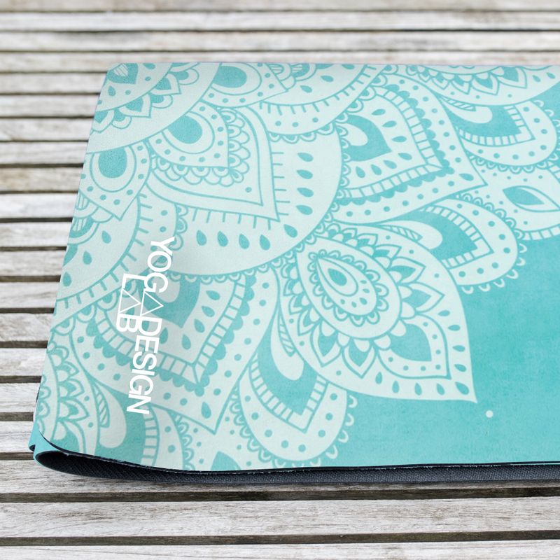Yoga Design Lab kombinuotas jogos kelioninis kilimėlis 1,5 mm mėlynas Mandala Turquoise 12