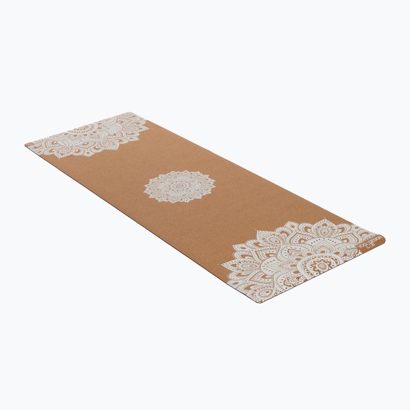 Yoga Design Lab kamštinis 3,5 mm rudos spalvos Mandala Baltas jogos kilimėlis