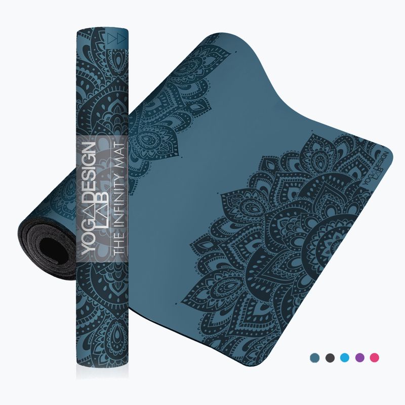 Yoga Design Lab begalybės jogos kilimėlis 3 mm mėlynas Mandala Teal 6