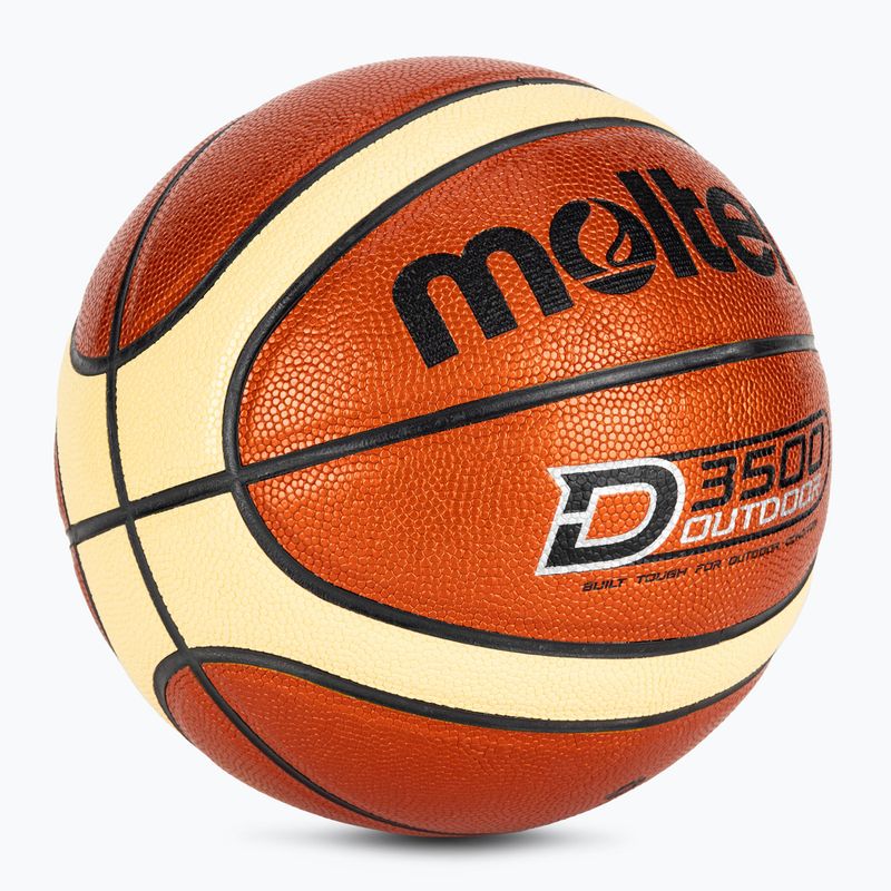 Krepšinio kamuolys Molten B6D3500 orange/ivory dydis 6 2