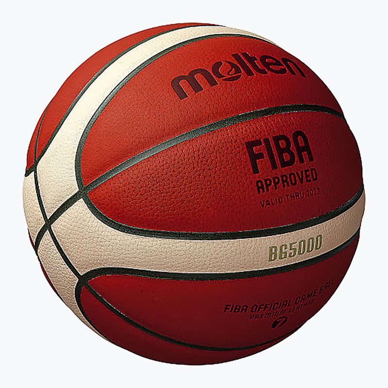 Krepšinio kamuolys Molten B7G5000 FIBA brown dydis 7 4