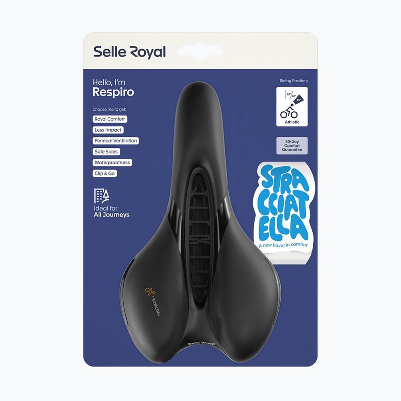 Balnelis dviračiui Selle Royal Respiro Soft Athletic Straciatella 45St. black 8