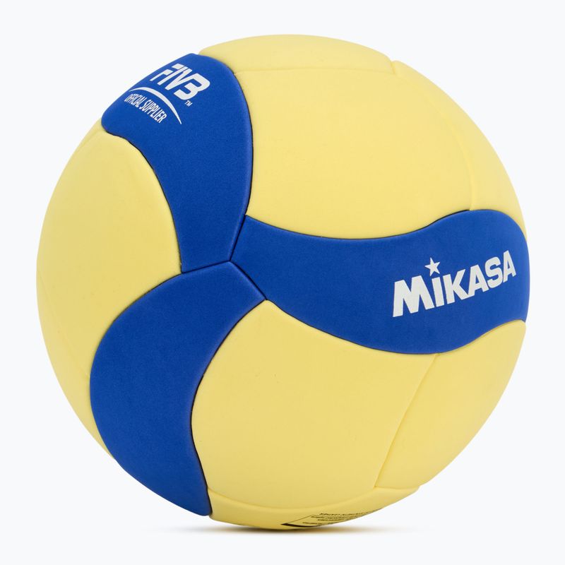 Tinklinio kamuolys Mikasa VS123W yellow/blue dydis 5 2