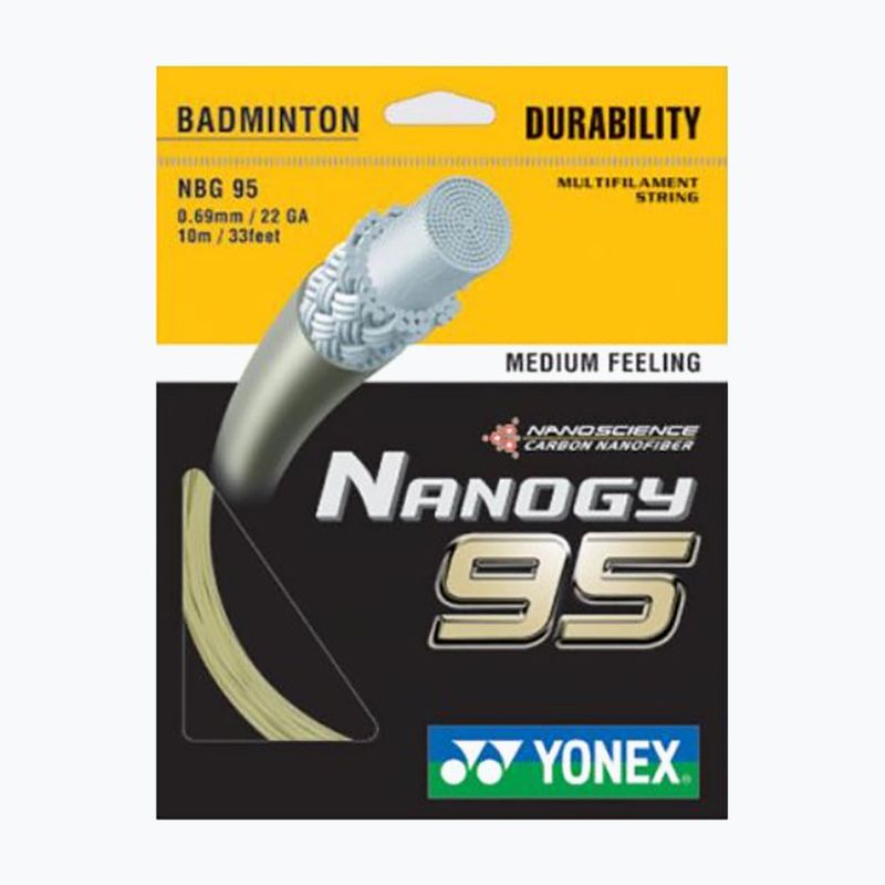 Badmintono stygos YONEX NBG 95 10 m aukso spalvos