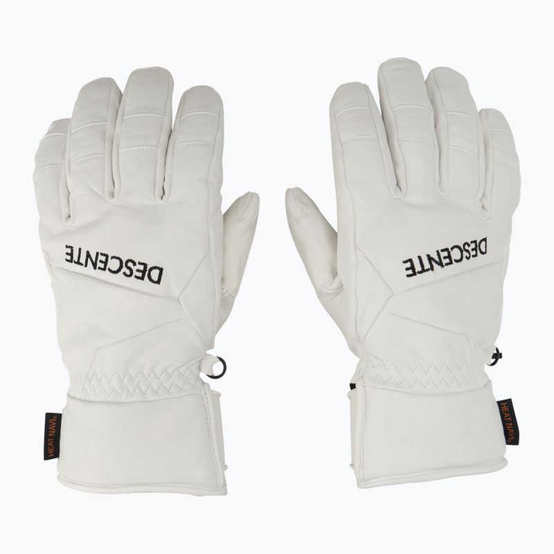Vyriškos slidinėjimo pirštinės Descente 5 Finger Leather white 2