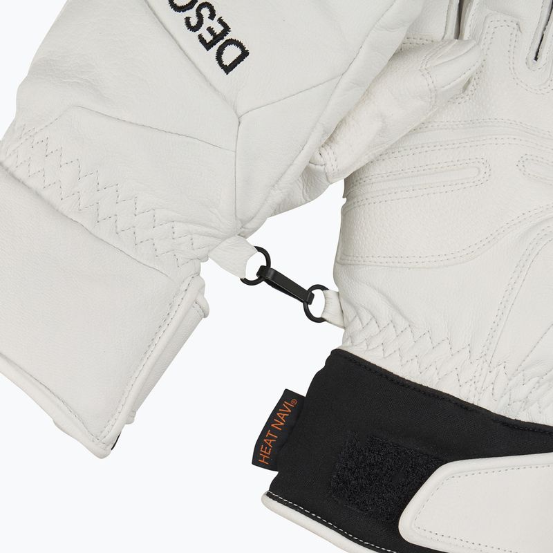Vyriškos slidinėjimo pirštinės Descente 5 Finger Leather white 4