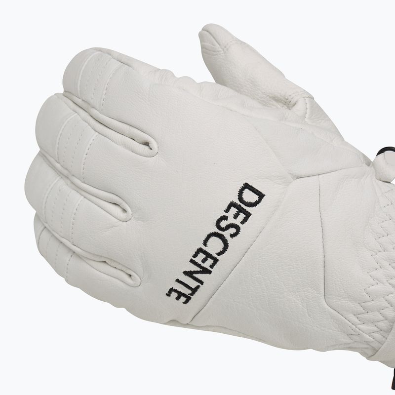 Vyriškos slidinėjimo pirštinės Descente 5 Finger Leather white 5