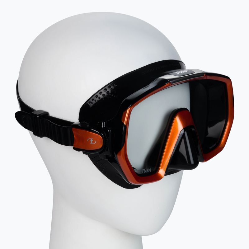 TUSA Freedom Elite nardymo kaukė juoda-oranžinė M1003QB EO 2