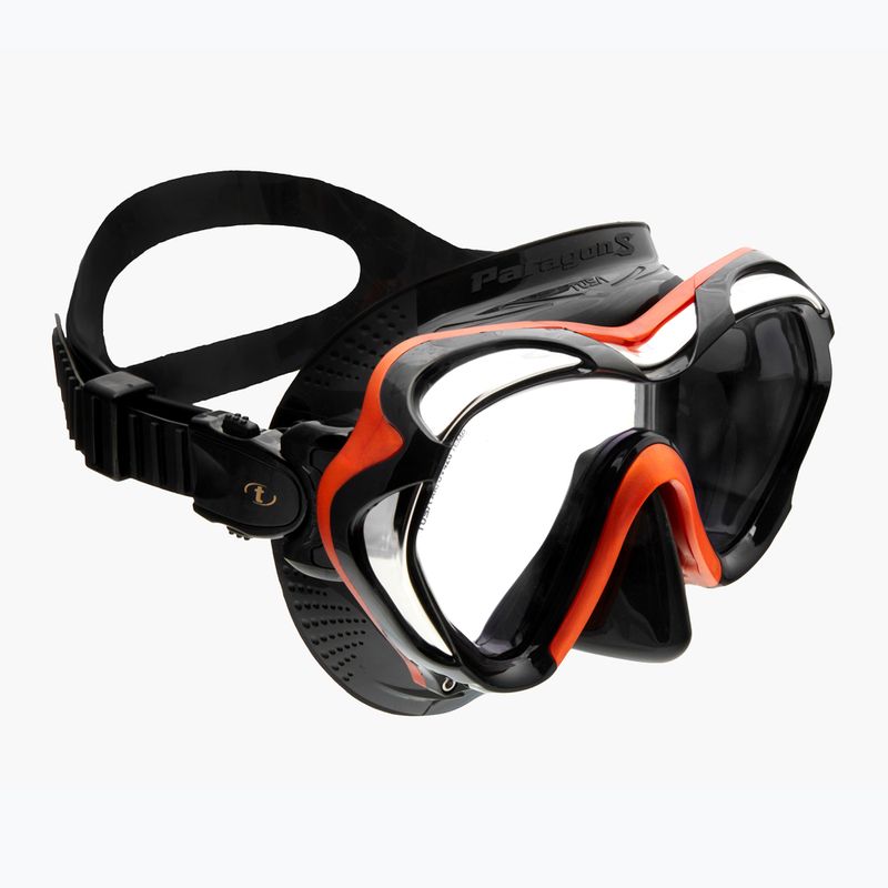 TUSA Paragon S kaukė nardymo kaukė juoda ir oranžinė M-1007