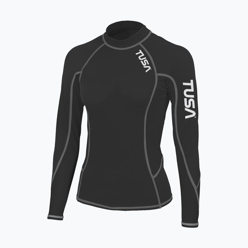 Moteriški plaukimo marškinėliai ilgomis rankovėmis TUSA Black rashguard