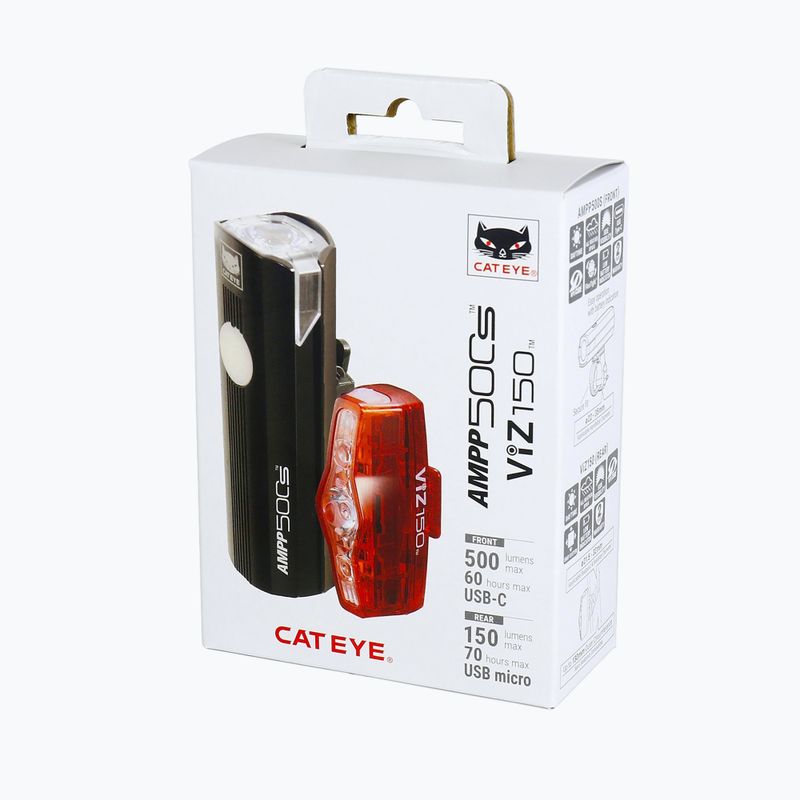 Dviračių žibintų rinkinys CatEye AMPP 500S HL-EL085SRC / TL-LD800 VIZ150 black 2
