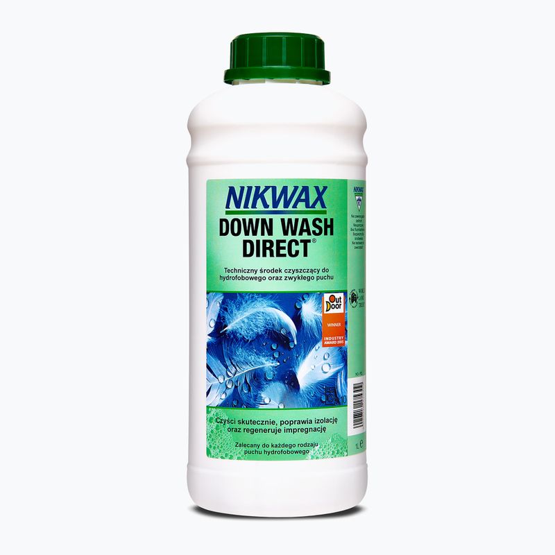 Skystis drabužiams ir įrangai skalbti, užpildytas pūkais Nikwax Down Wash Direct 1000 ml