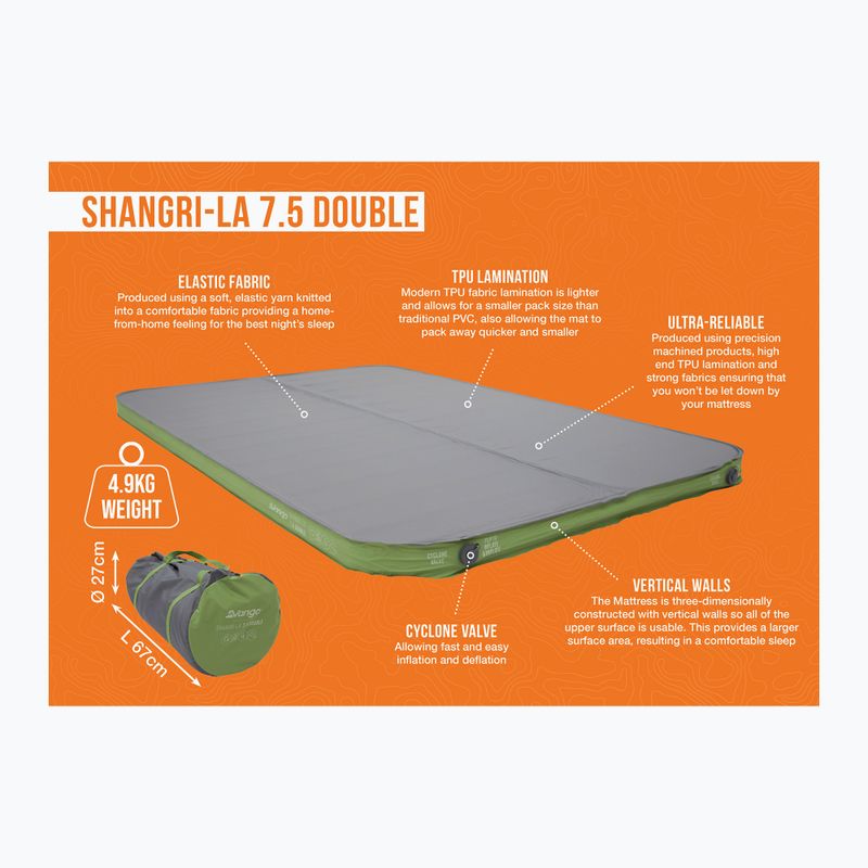 Vango Shangri-La II 7.5 Double cloud grey/green savaime pripučiamas kilimėlis 8