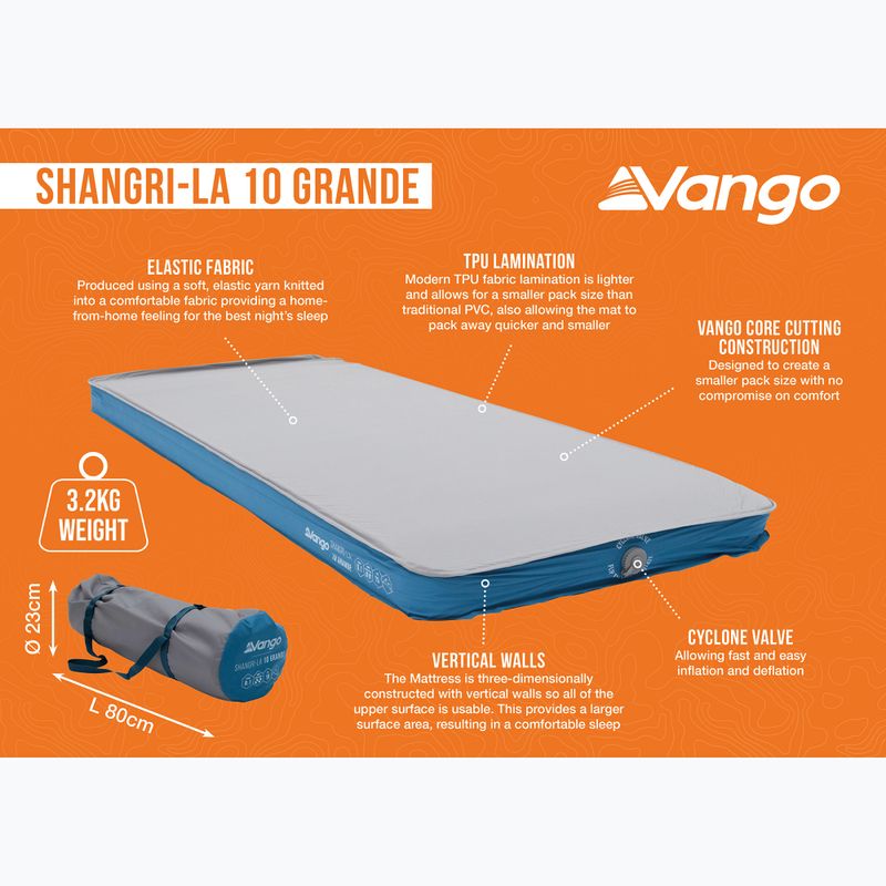 Savaime prisipučiantis čiužinys Vango Shangri-La II 10 Grande cloud grey/sky blue 7