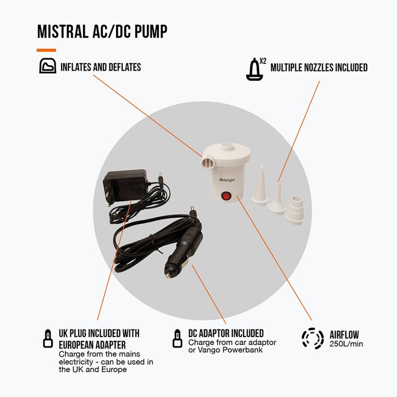 Elektrinė pompa Vango Mistral AC/DC white 3