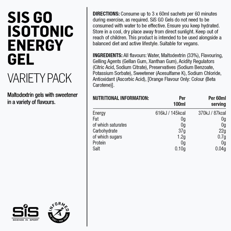 Izotoninis gelis Science in Sport GO Isotonic Energy 7 x 60 ml apple/limlem/blkcurnt/troal/pnkgrape/orang/pinple 2