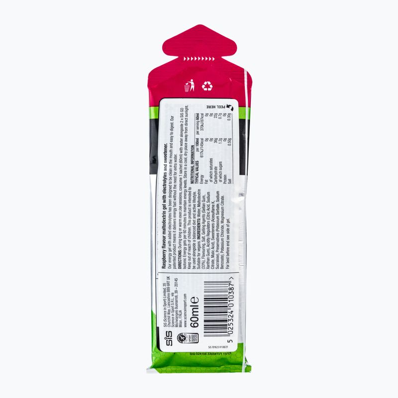 Science in Sport elektrolitų energetinio gelio paketėlis 60ml aviečių SIS131052 2
