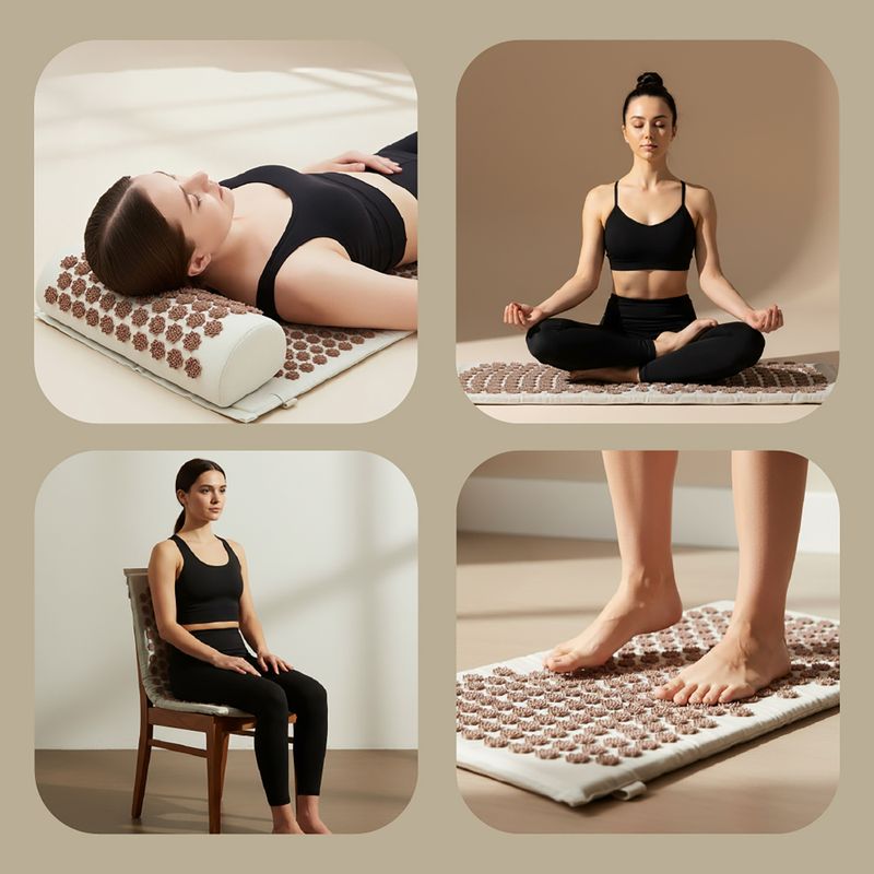 Akupresūrinis kilimėlis Myga RY2687 beige 15
