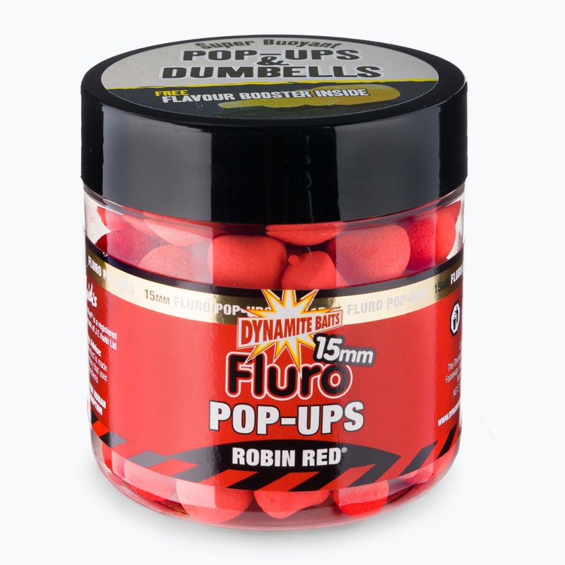Dynamite Baits Robin Red Fluoro Pop Up 15 mm rožinės spalvos karpių plūdės rutuliukai ADY040042
