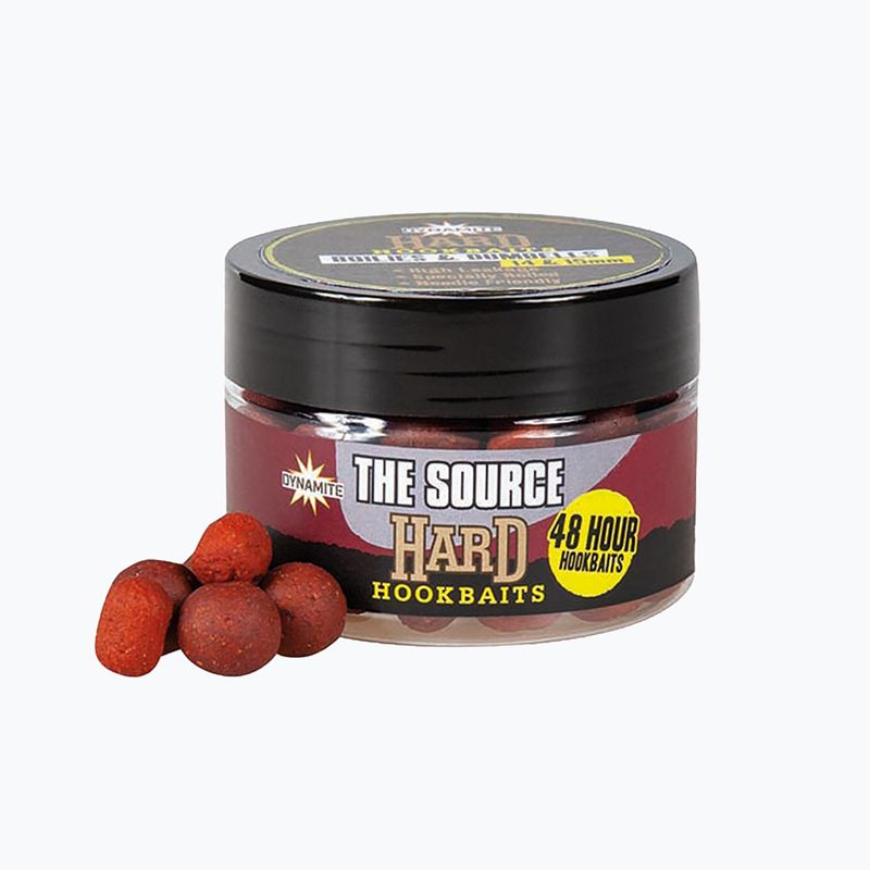 Dynamite Baits The Source Hard Hookbaits karpiniai masalai su kabliukais 14-15mm bordo spalvos ADY041572