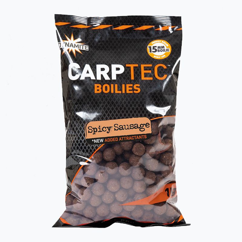 Dynamite Baits Carptec Spicy Sausage rudos spalvos karpių boiliai ADY041158