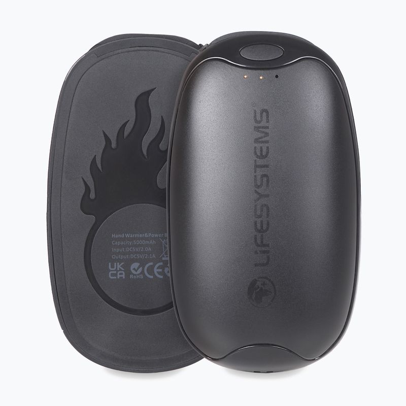 "Lifesystems" įkraunamas dvigubas delninis šildytuvas USB ir USB C, juodas 2