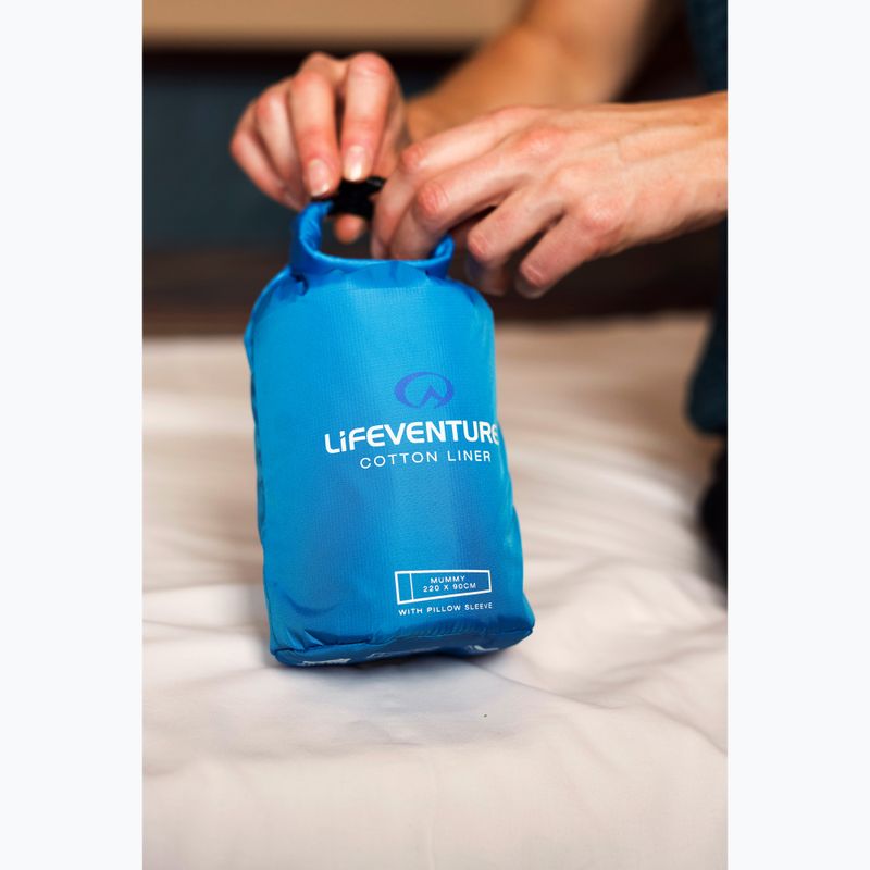 Miegmaišio įdėklas Lifeventure Cotton Sleeping Bag Liner Mummy blue 10
