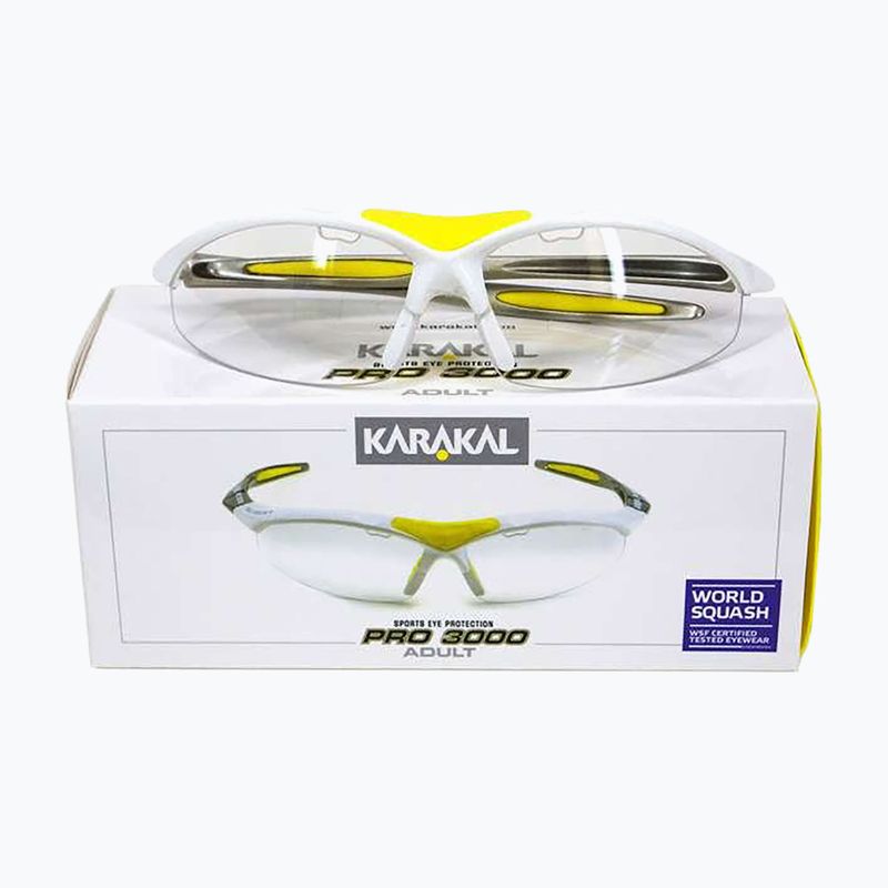 Akiniai skvošui Karakal Pro 3000 white/ yellow 2