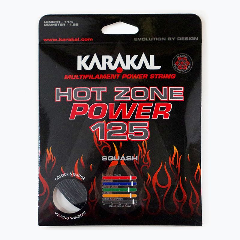 Skvošo virvelė Karakal Hot Zone Power 125 11 m juoda