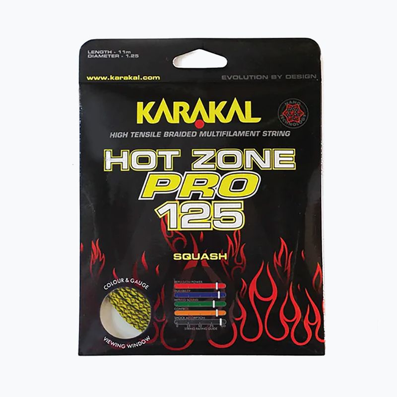 Skvošo styga Karakal Hot Zone Pro 125 11 m geltona/juoda