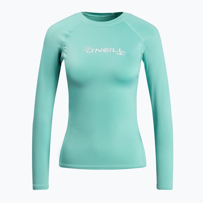 Moteriški plaukimo marškinėliai ilgomis rankovėmis O'Neill Basic Skins Rash Guard light/aqua