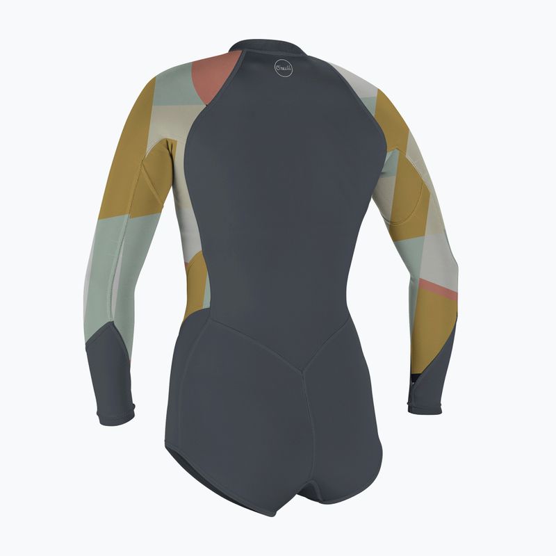 Moteriškos trumpikės O'Neill Bahia 2/1 Front Zip L/S Short Spring tradewinds / jasmine neoprene foam 2