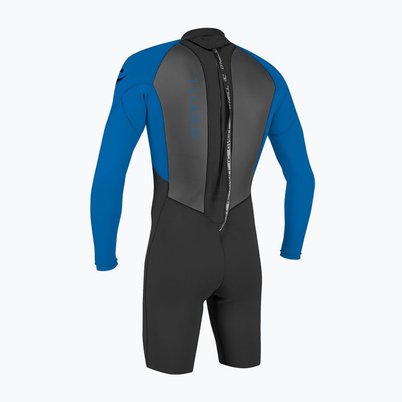 Vaikiškas plaukimo hidrokostiumas O'Neill Youth Reactor-2 2mm Back Zip LS Spring black/ocean 2