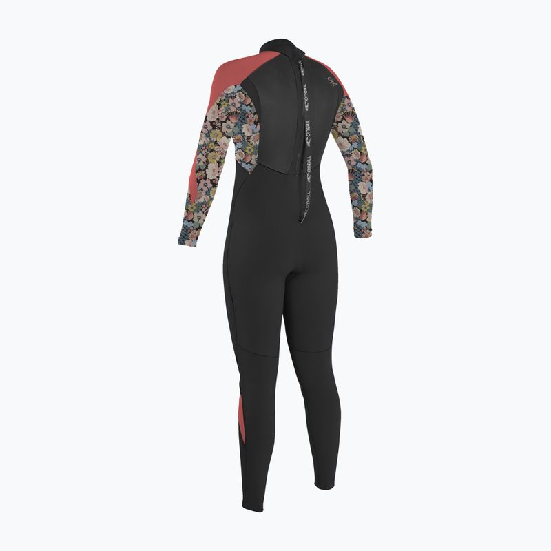 Vaikiškas plaukimo hidrokostiumas O'Neill Girls Epic 5/4 Back Zip Full black/twiggy/tea rose 2