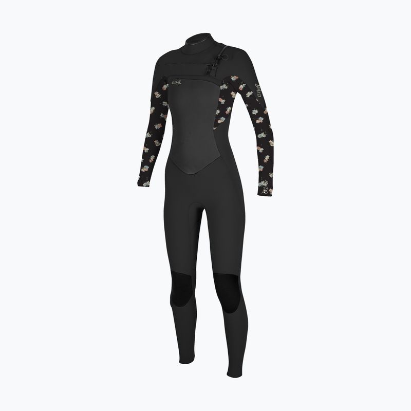 Moteriškas plaukimo hidrokostiumas O'Neill Epic 5/4 Chest Zip Full black/cindydaisy
