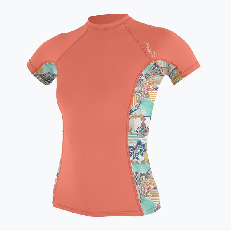 Moteriški maudymosi marškinėliai O'Neill Side Print Rash Guard orange 5405S