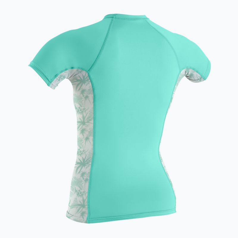 O'Neill moteriški marškinėliai Side Print Rash Guard Turquoise Swim Shirt 5405S 2