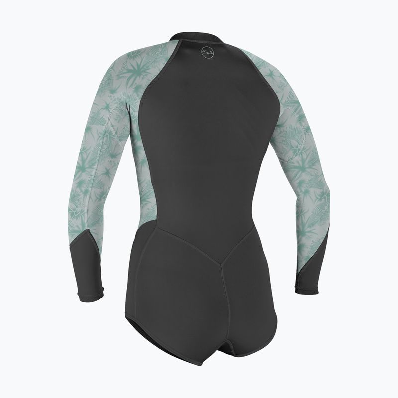 Moteriškas plaukimo hidrokostiumas O'Neill Bahia 2/1 Front Zip Short Spring graphite/ mirage tropical 2