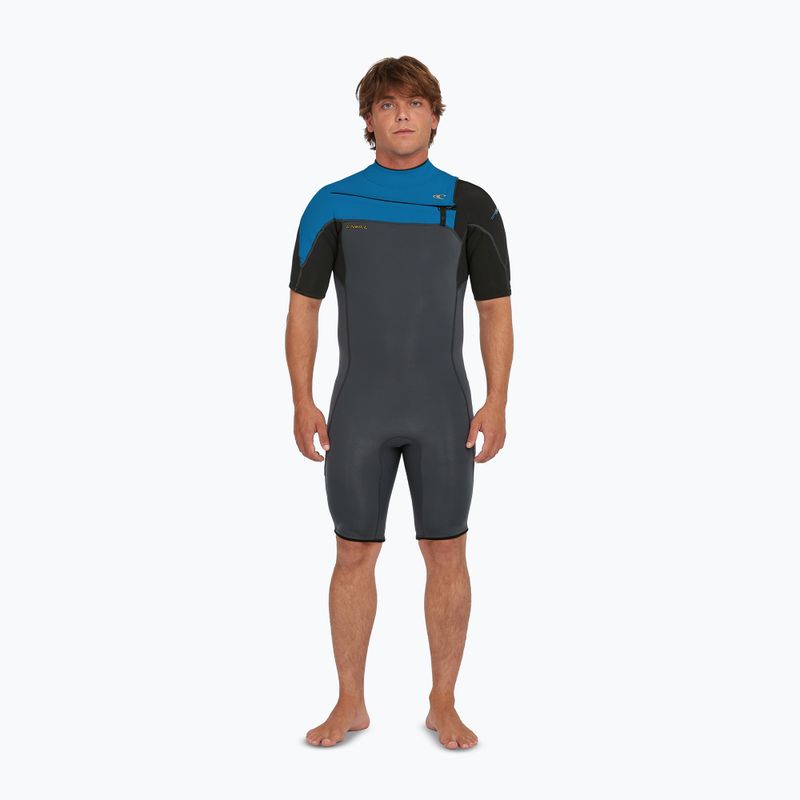 Vyriškas hidrokostiumas O'Neill Hammer 2mm Chest Zip SS Spring graphite/black/ocean 3