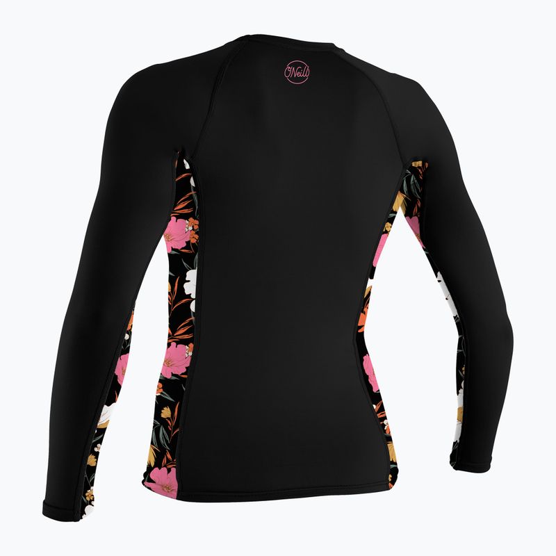 Moteriški plaukimo marškinėliai ilgomis rankovėmis O'Neill Side Print Rash Guard black/bluemchen 2