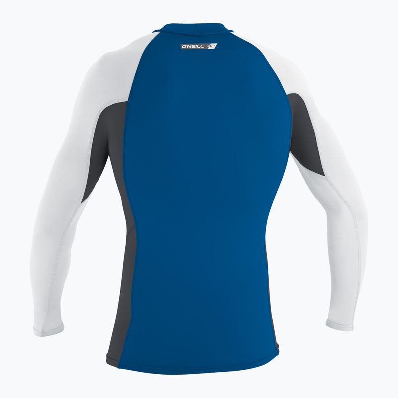 Vyriški plaukimo marškinėliai ilgomis rankovėmis O'Neill Premium Skins Rash Guard deep sea/ graphite/ white 2