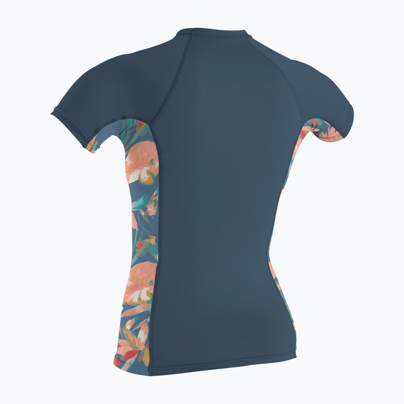 Moteriški plaukimo marškinėliai O'Neill Side Print Rash Guard copen blue/painted tropics 2
