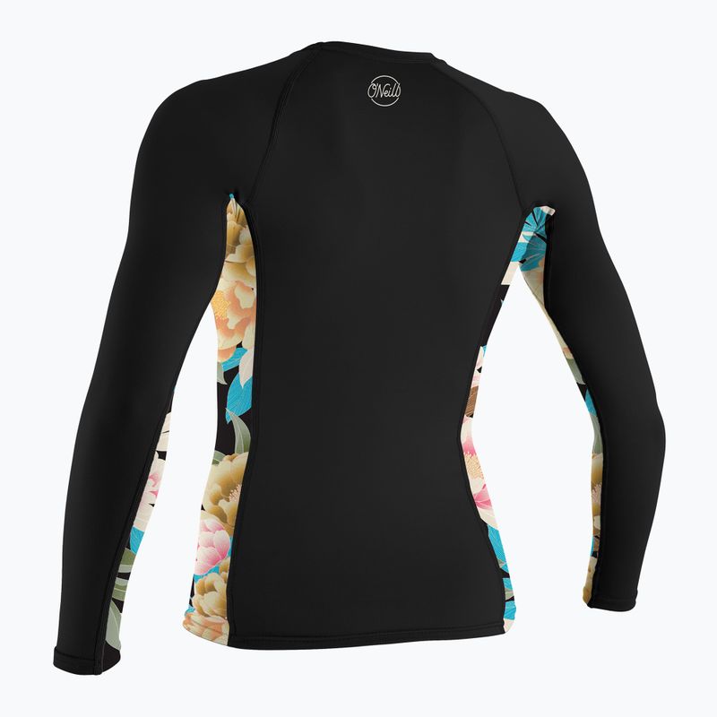 Moteriški plaukimo marškinėliai ilgomis rankovėmis O'Neill Side Print Rash Guard black/mikah floral 2