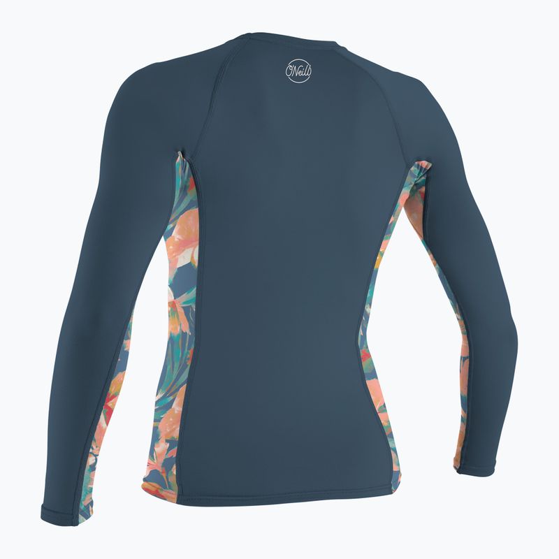 Moteriški plaukimo marškinėliai ilgomis rankovėmis O'Neill Side Print Rash Guard copen blue/painted tropics 2
