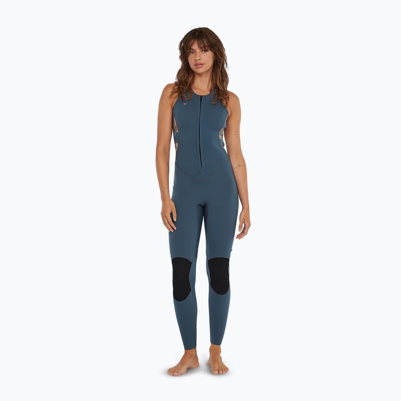 Moteriškas plaukimo hidrokostiumas O'Neill Bahia 1.5mm Front Zip copen blue/painted tropics/copen blue