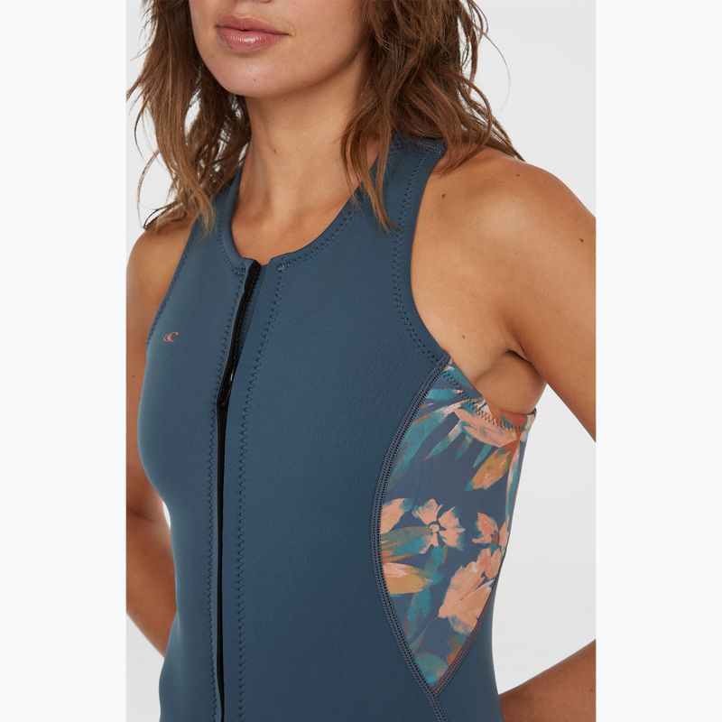 Moteriškas plaukimo hidrokostiumas O'Neill Bahia 1.5mm Front Zip copen blue/painted tropics/copen blue 3