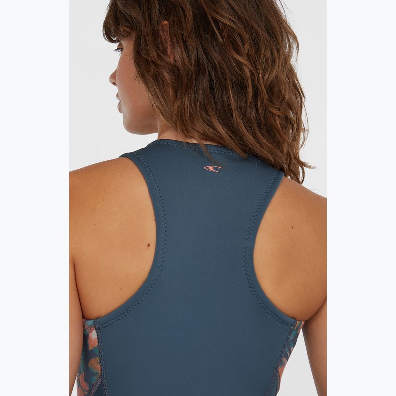 Moteriškas plaukimo hidrokostiumas O'Neill Bahia 1.5mm Front Zip copen blue/painted tropics/copen blue 5