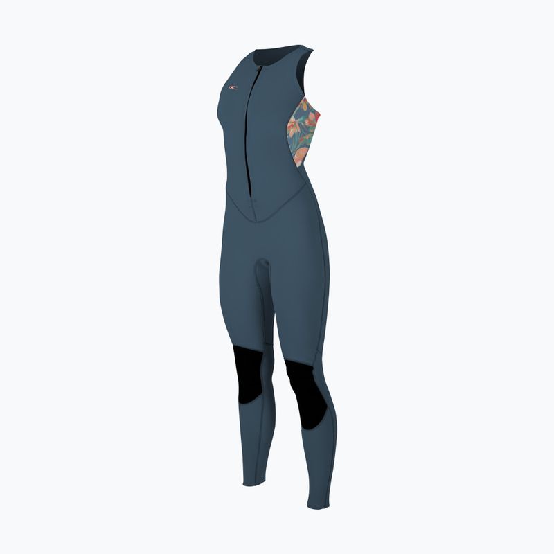 Moteriškas plaukimo hidrokostiumas O'Neill Bahia 1.5mm Front Zip copen blue/painted tropics/copen blue 7
