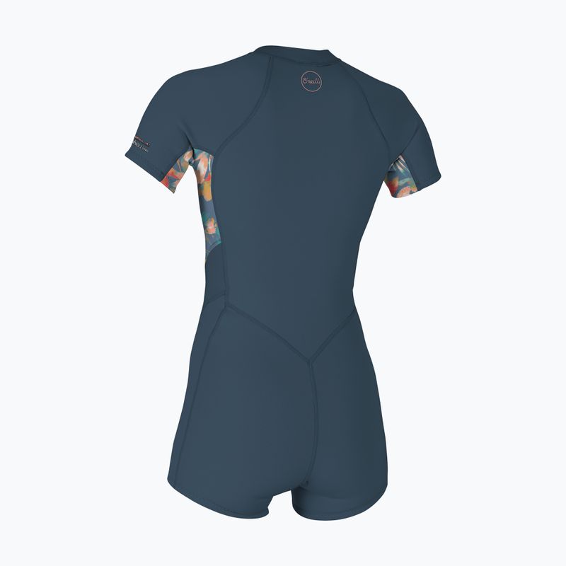 Moteriškas plaukimo hidrokostiumas O'Neill Bahia 2/1 mm Front Zip Spring copen blue/ painted tropics/ copen blue 2