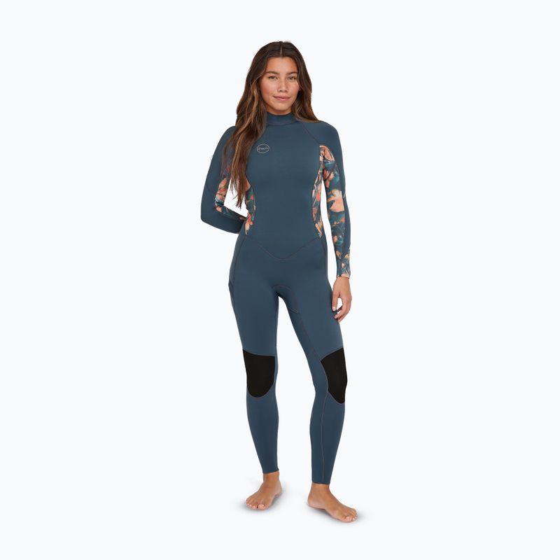 Moteriškas plaukimo hidrokostiumas O'Neill Bahia 3/2 Back Zip Full copen blue/painted tropics/painted tropics
